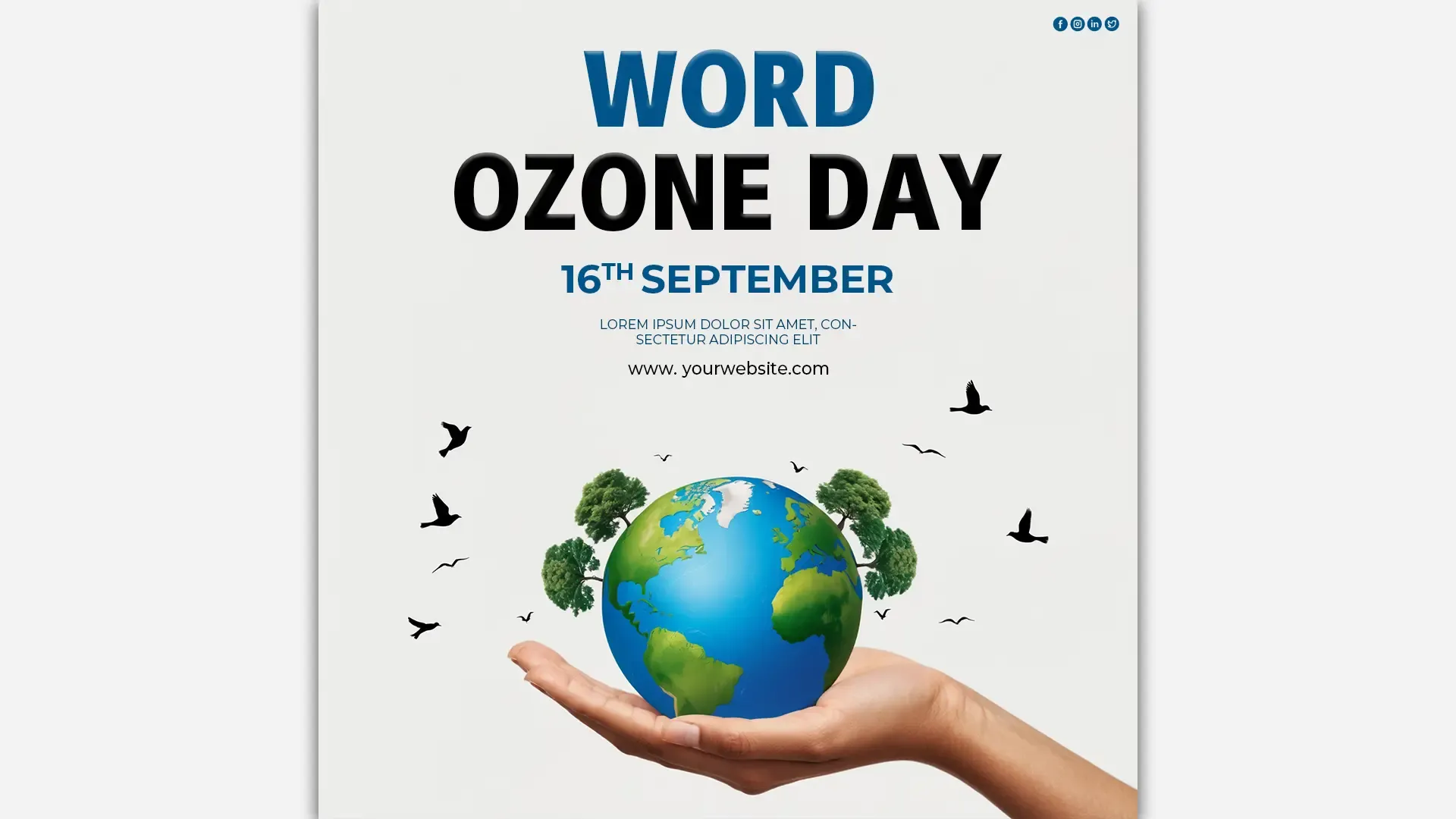 Eco-Themed Ozone Day Cartoon Style Instagram Post